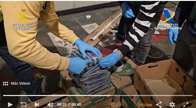 Barajas: Intervienen 530 kilos cocaína en cajas aguacates desde República Dominicana