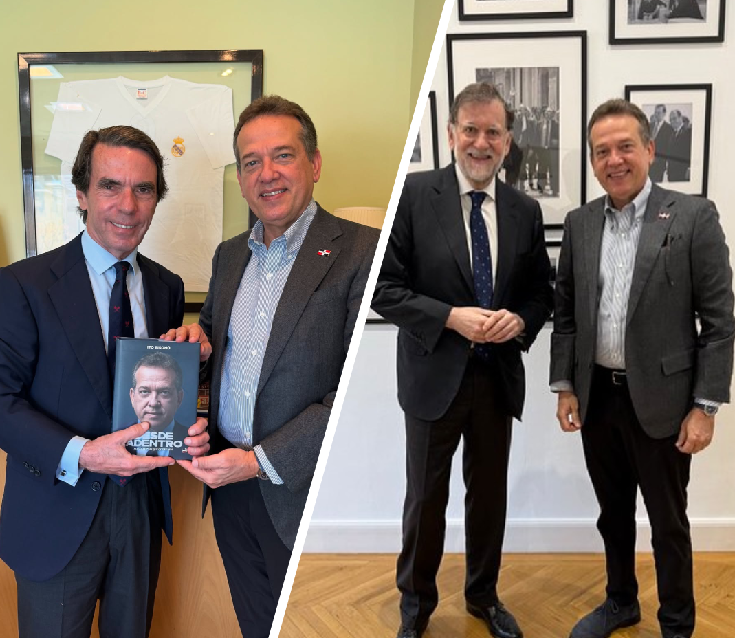 Madrid: Ito Bisonó sostiene encuentros con expresidentes españoles Aznar y Rajoy
