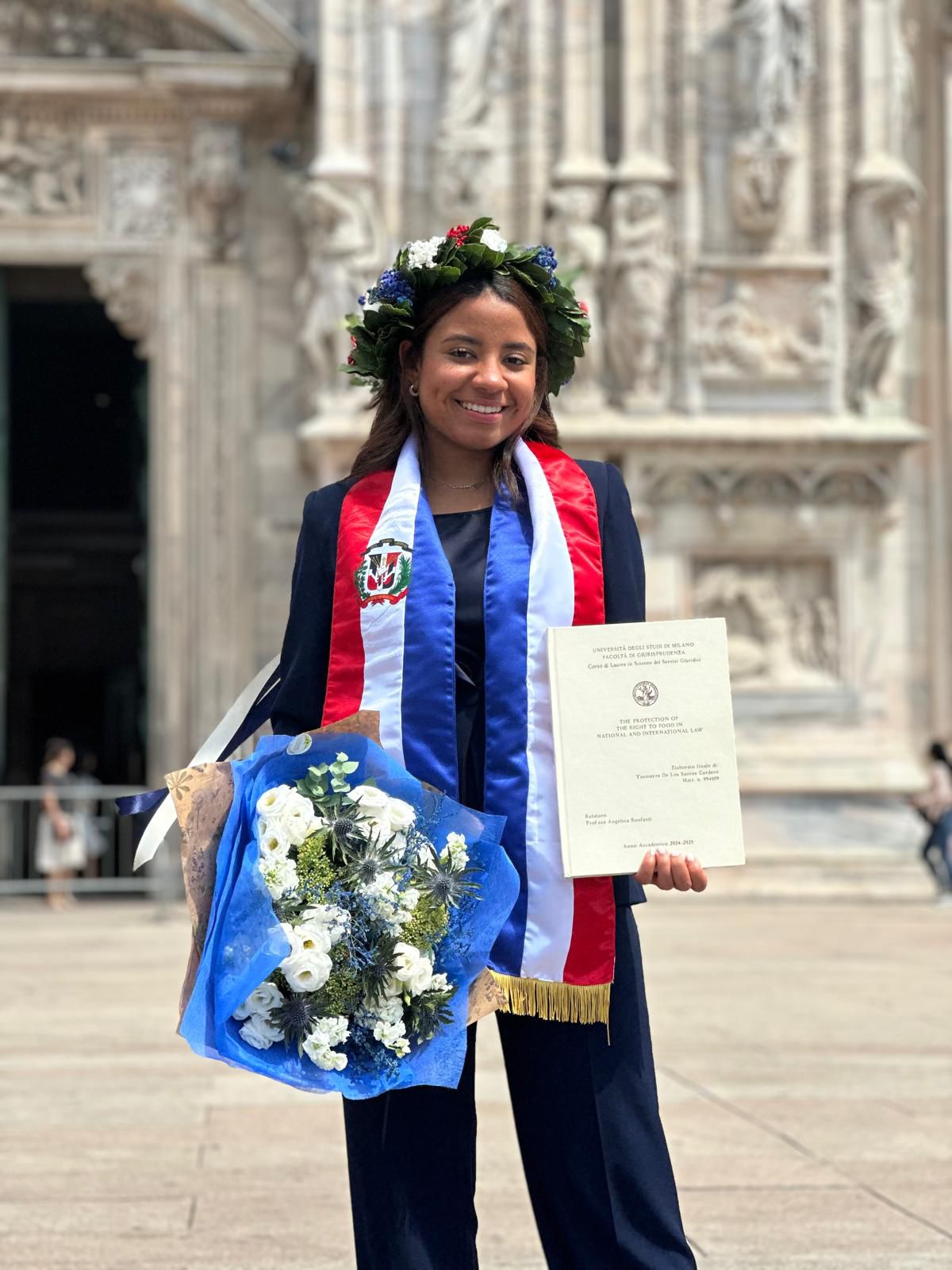 Dominicana se gradúa con honores en Derecho en prestigiosa universidad italiana