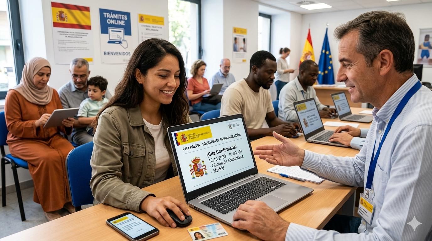 Migrantes en España ya pueden solicitar cita previa telemática para la regularización