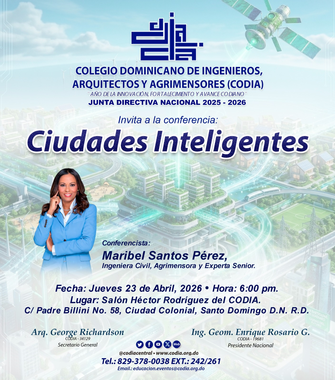 CODIA realizará jornada sobre Ciudades Inteligentes en Santo Domingo