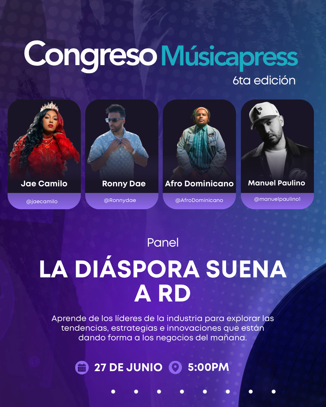 Congreso Músicapress celebrará su 6ta edición con destacados expertos de la música latina Congreso Músicapress celebrará su 6ta edición con destacados expertos de la música latina