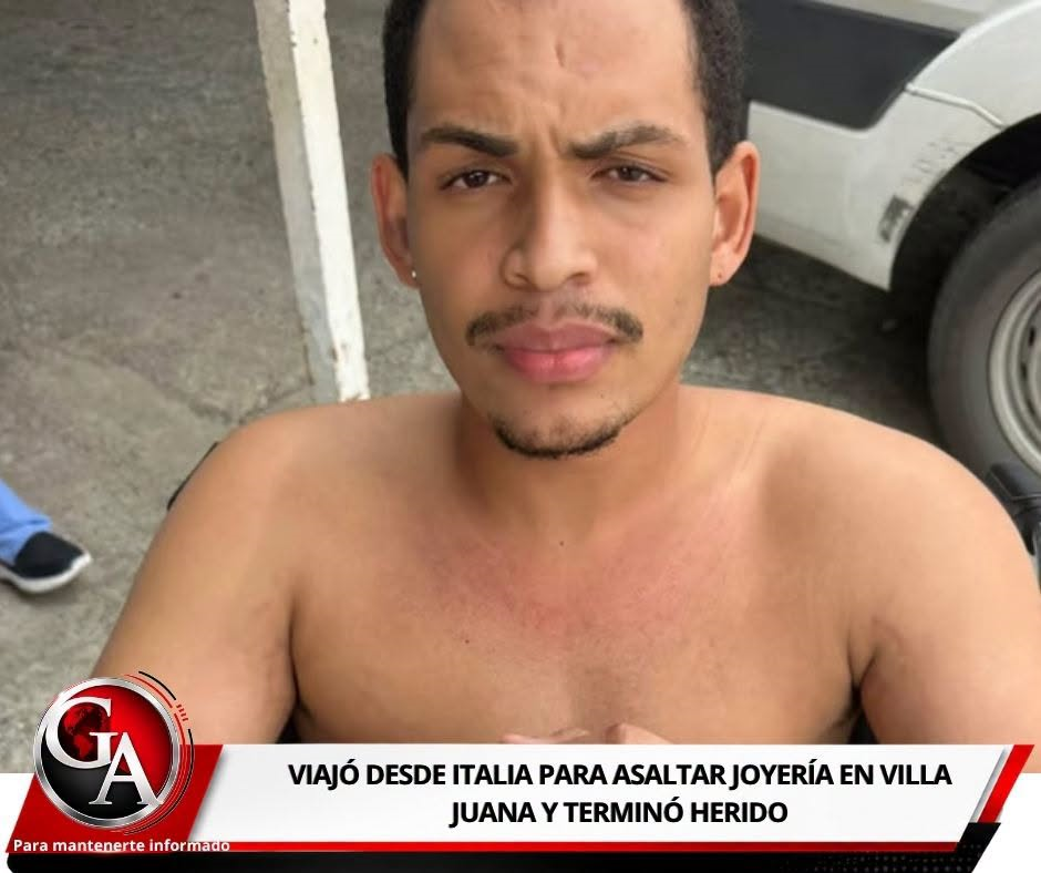 Viajó desde Italia para asaltar joyería en Villa Juana y terminó herido